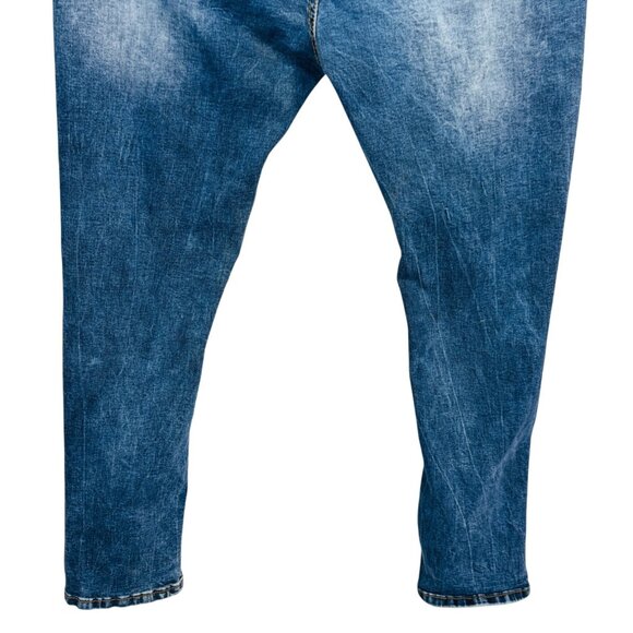 Grindhouse Mens Distressed Denim Jeans Slim Fit Dark Wash Stretch Size 44x32 - Picture 7 of 11